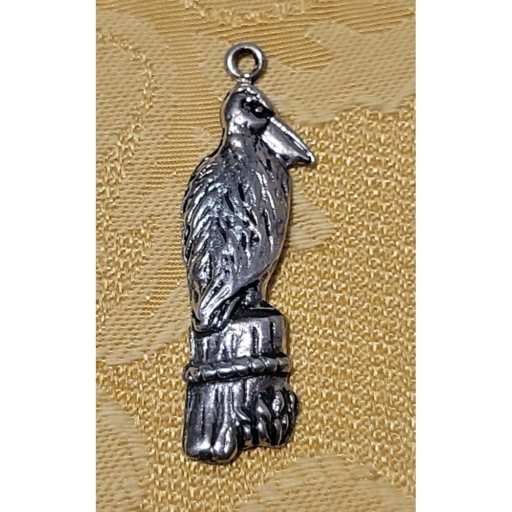 Vintage G&S Pewter Bird Pendant Signed G&S ~2” Charm - Handmade
